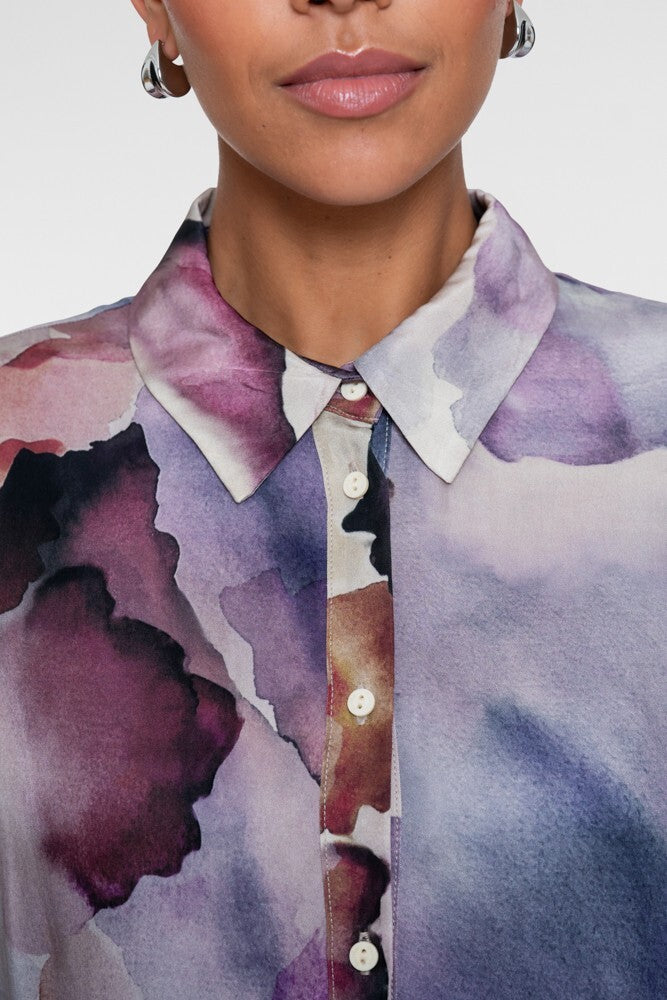 GEISHA BLOUSE ECRU/PURPLE