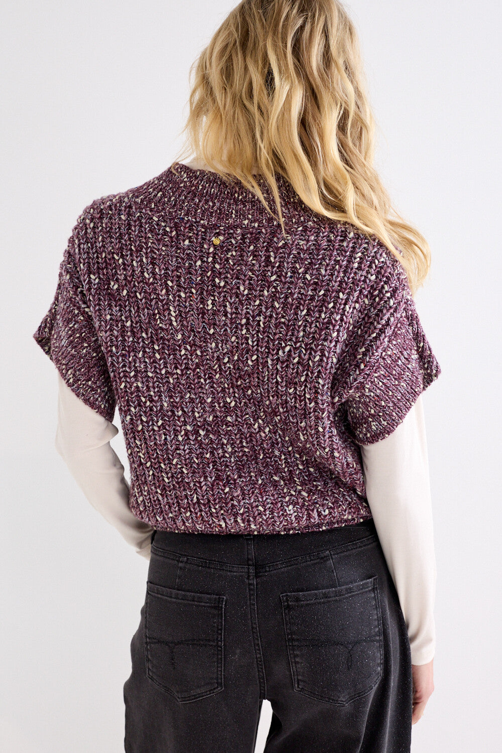 TRAMONTANA JUMPER V-NECK DEEP PLUM