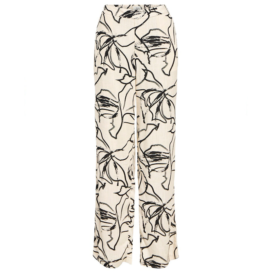 OBJECT BROEK SANNE SANDSHELL/SMALL BLACK STROKES COL