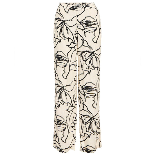 OBJECT BROEK SANNE SANDSHELL/SMALL BLACK STROKES COL