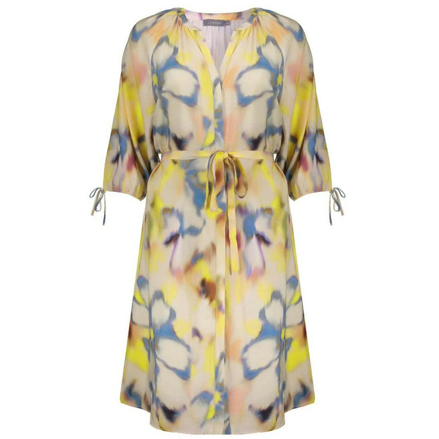 GEISHA JURK CHAMBRAY ECRU/LEMON