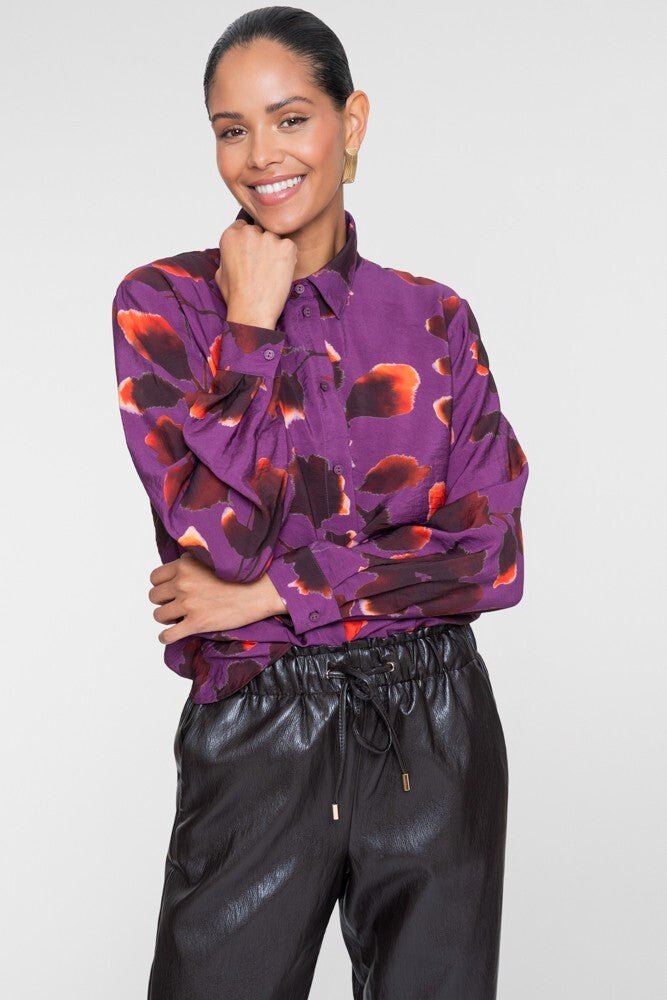 GEISHA BLOUSE PURPLE/ORANGE
