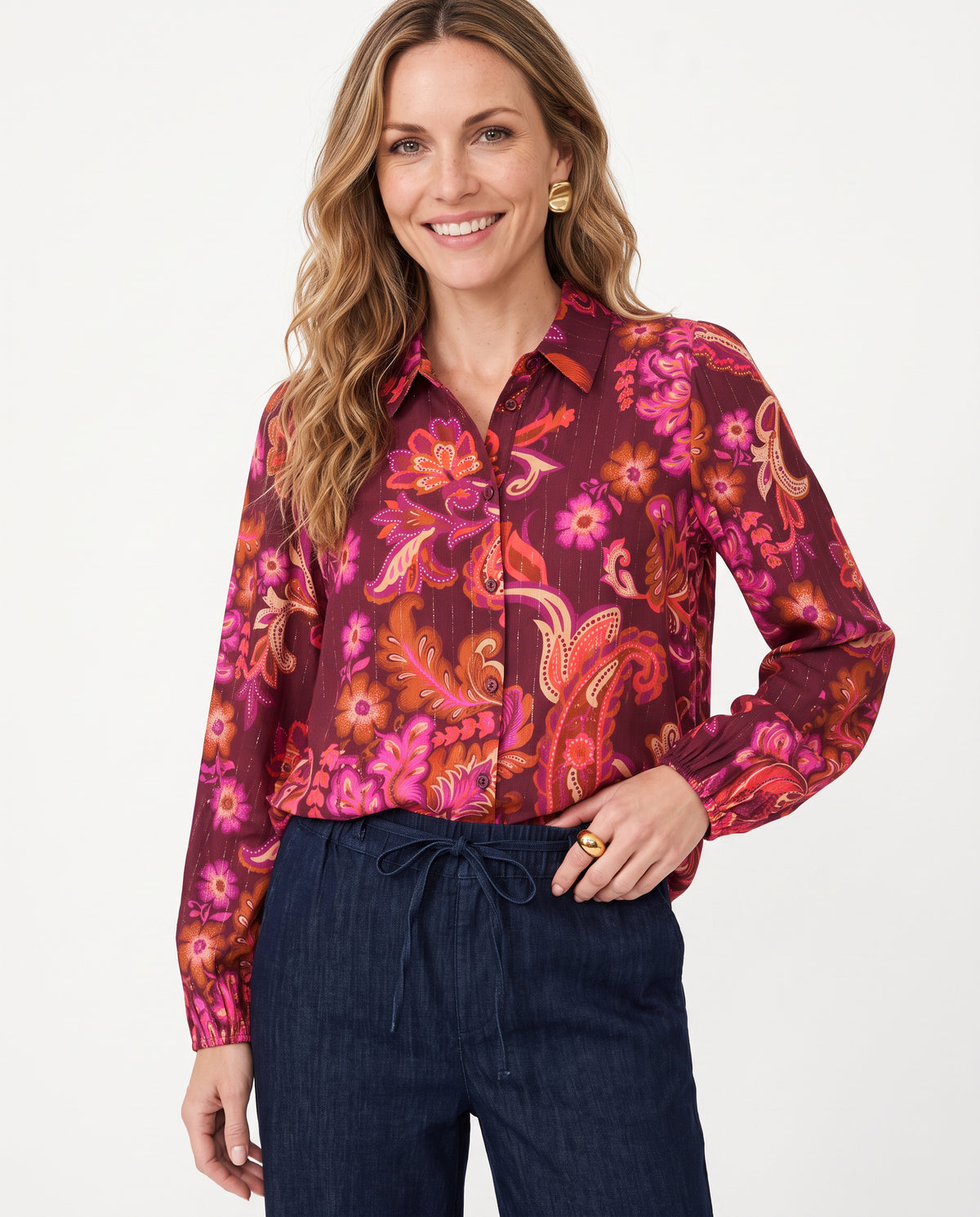 GEISHA BLOUSE FUCHSIA/FLORAL