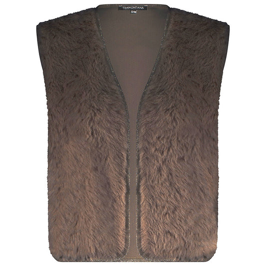 TRAMONTANA GILET FAUX FUR MID BROWN