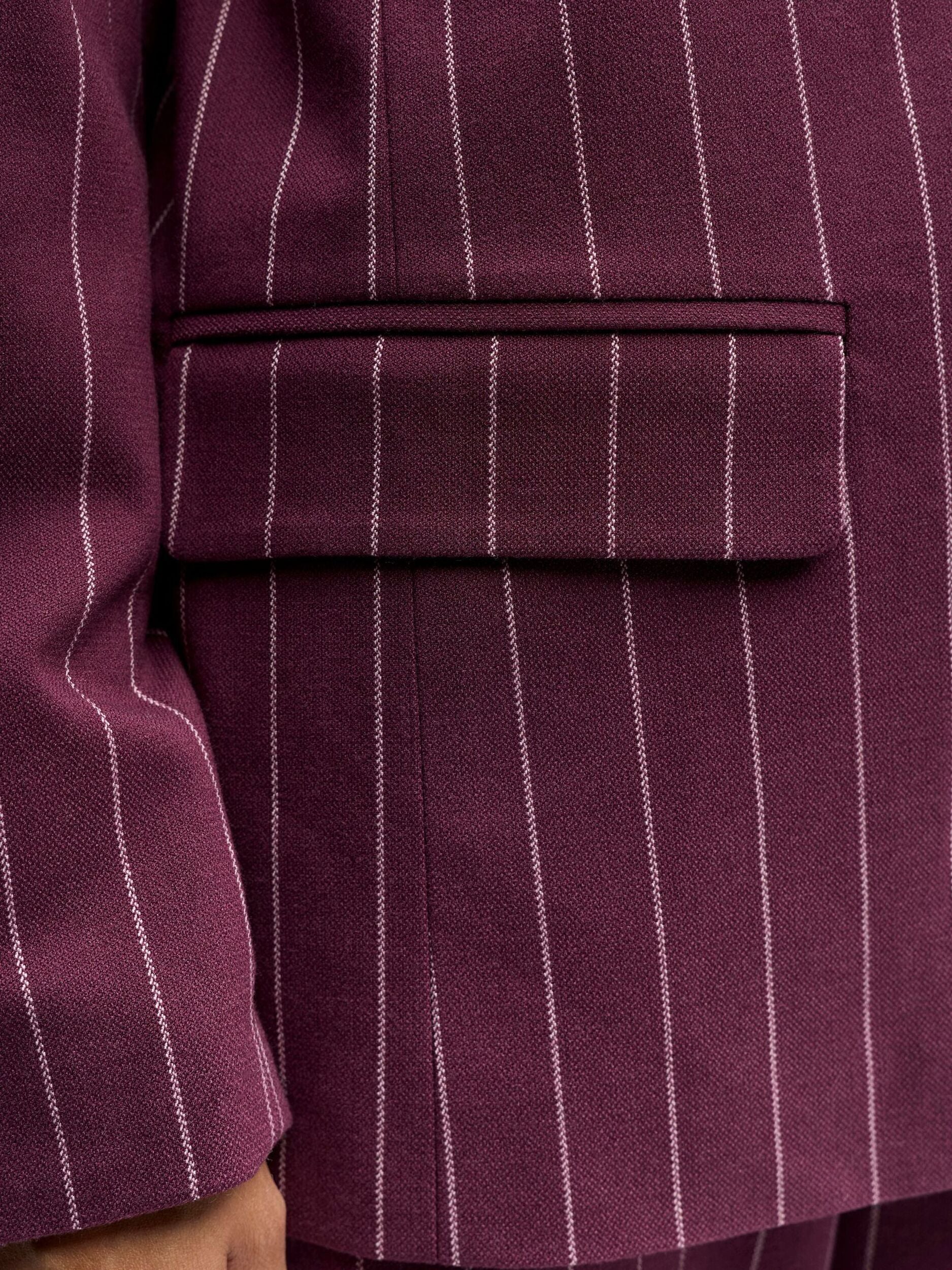 OBJECT BLAZER LISA MAUVE WINE/PINK LADY PINSTRIPE