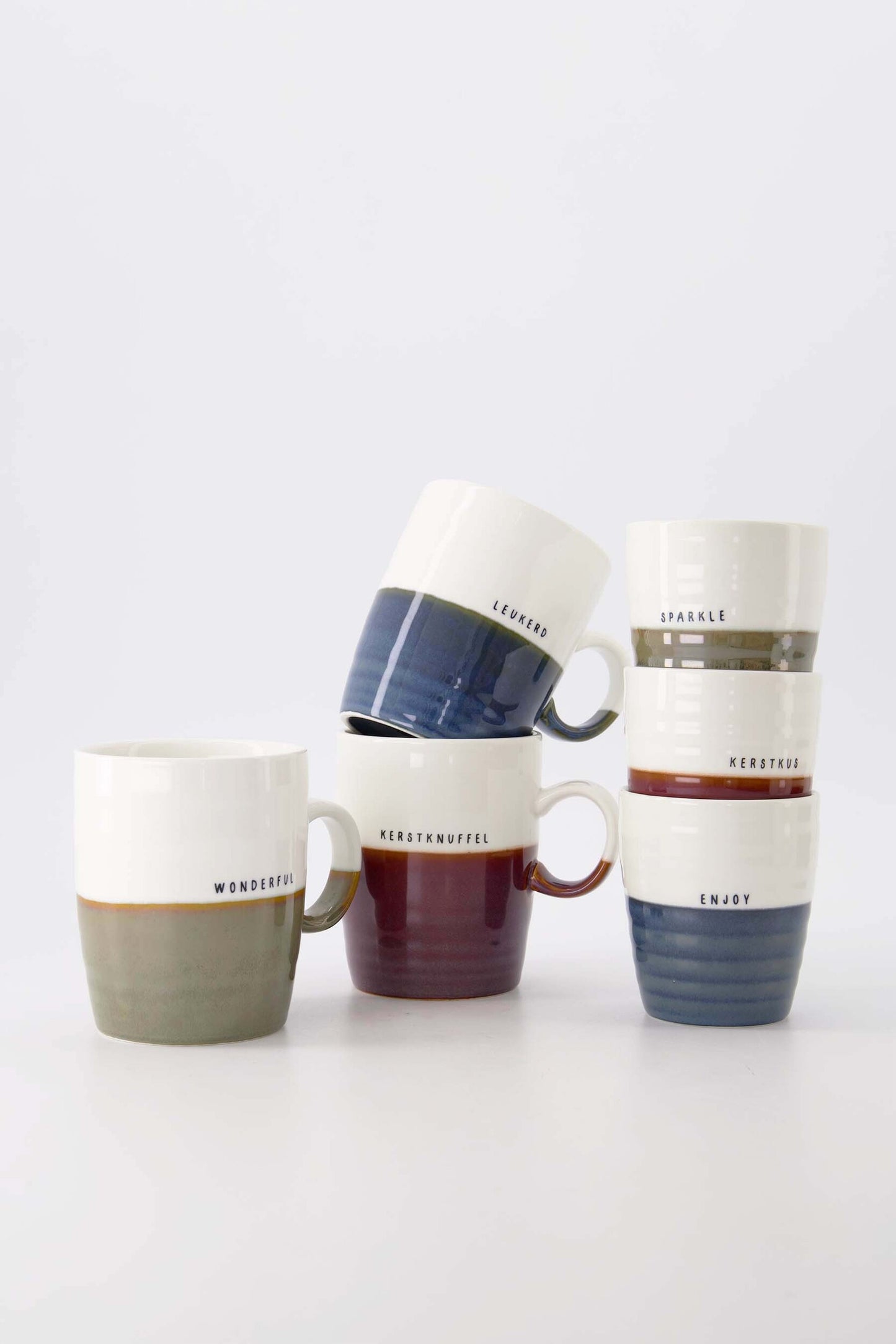 ZUSSS KOFFIEMOK KERSTKUS WIT/DONKERROOD