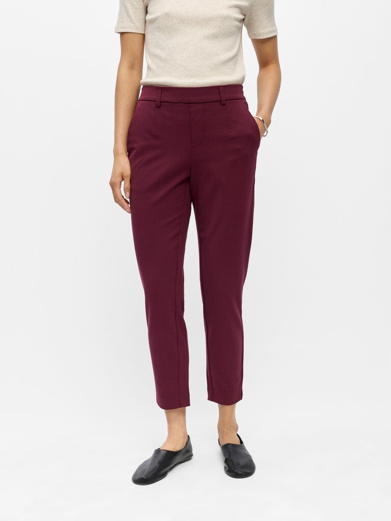 OBJECT BROEK LISA SLIM WINDSOR WINE