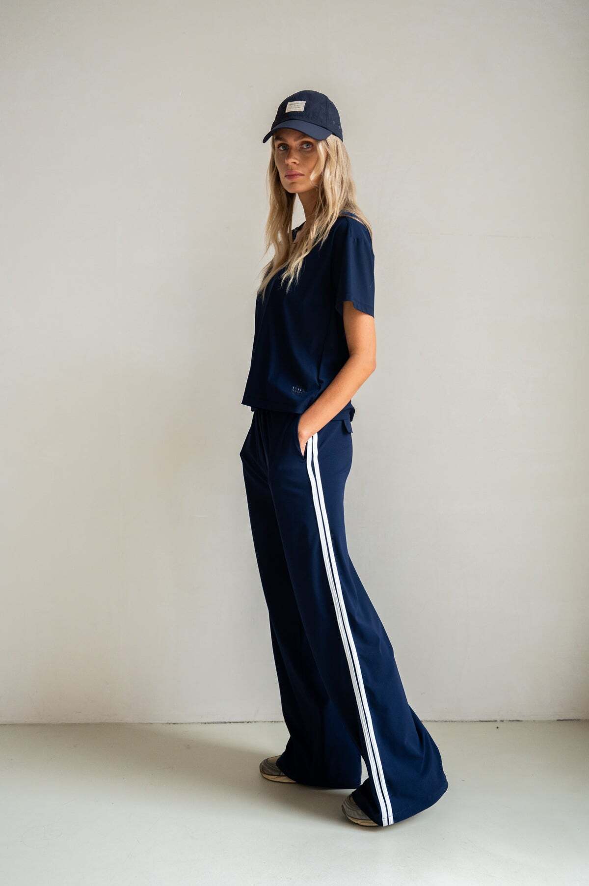 PENN&INK BROEK STRIPE NIGHT/WHITE