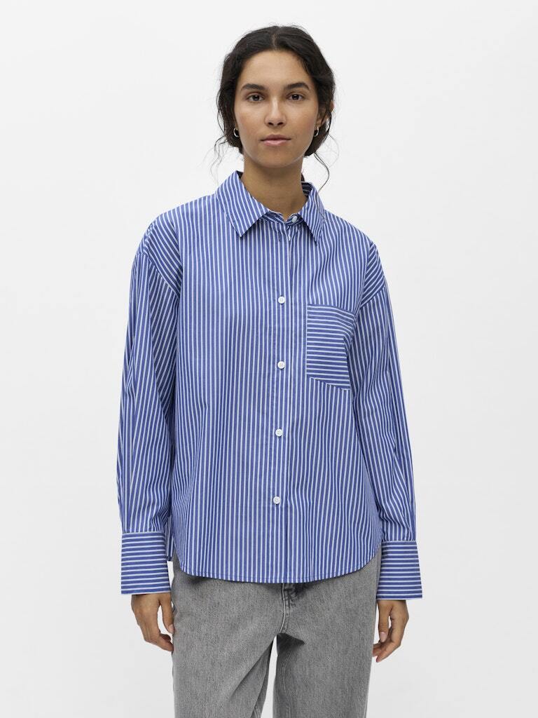 OBJECT BLOUSE ZILA CLEMATIS BLUE/WHITE
