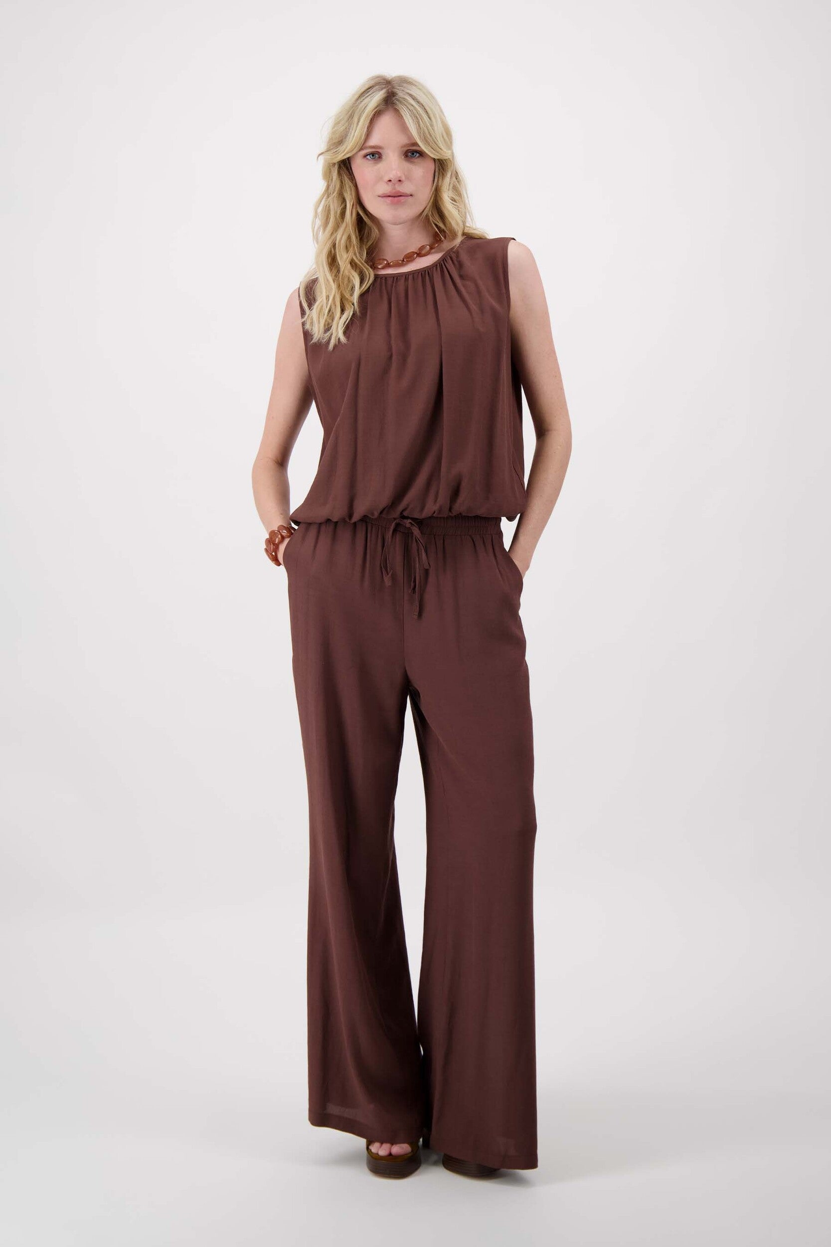 ZUSSS BROEK CRINCLE BROWN