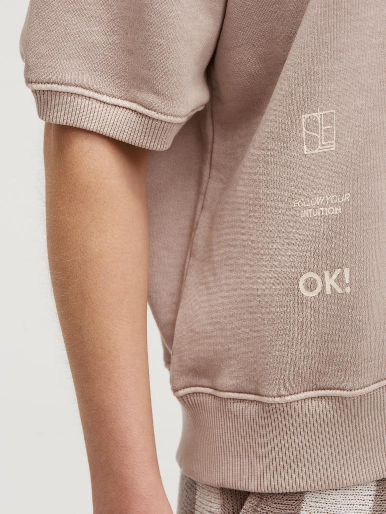 SENSES THE LABEL SWEATER SHORT SLEEVES TOFFEE