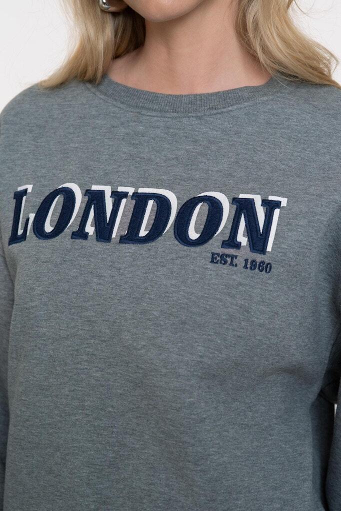 GEISHA SWEATER LONDON GREY MELANGE/NAVY
