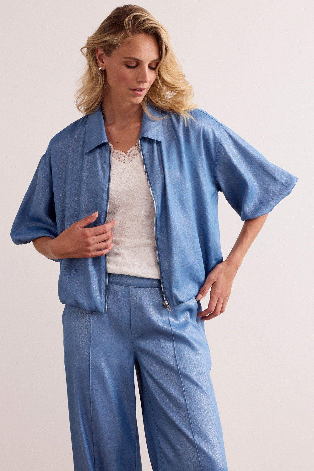 TRAMONTANA JACKET BALLOON COATED BREEZY BLUE