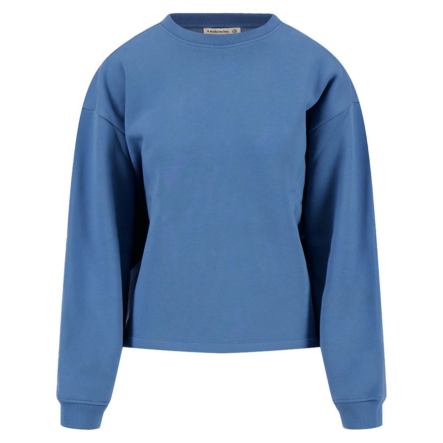 ZUSSS SWEATER MET TEKST OCEAN BLUE