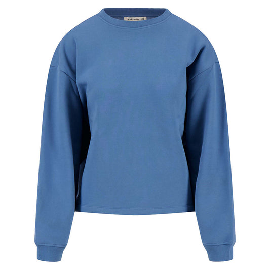 ZUSSS SWEATER MET TEKST OCEAN BLUE