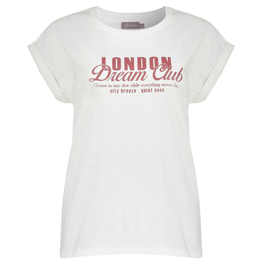 GEISHA T-SHIRT LONDON DREAM CLUB OFF-WHITE/ROSEWOOD