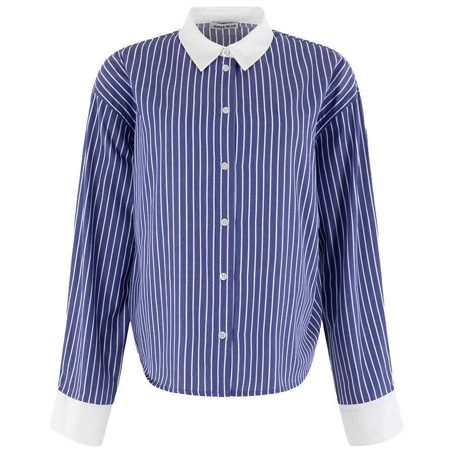 ANNA BLUE BLOUSE SALLY INDIAN BLUE STRIPE