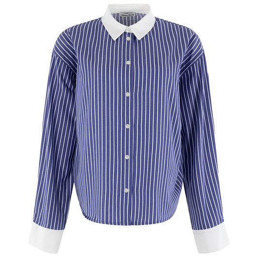ANNA BLUE BLOUSE SALLY INDIAN BLUE STRIPE
