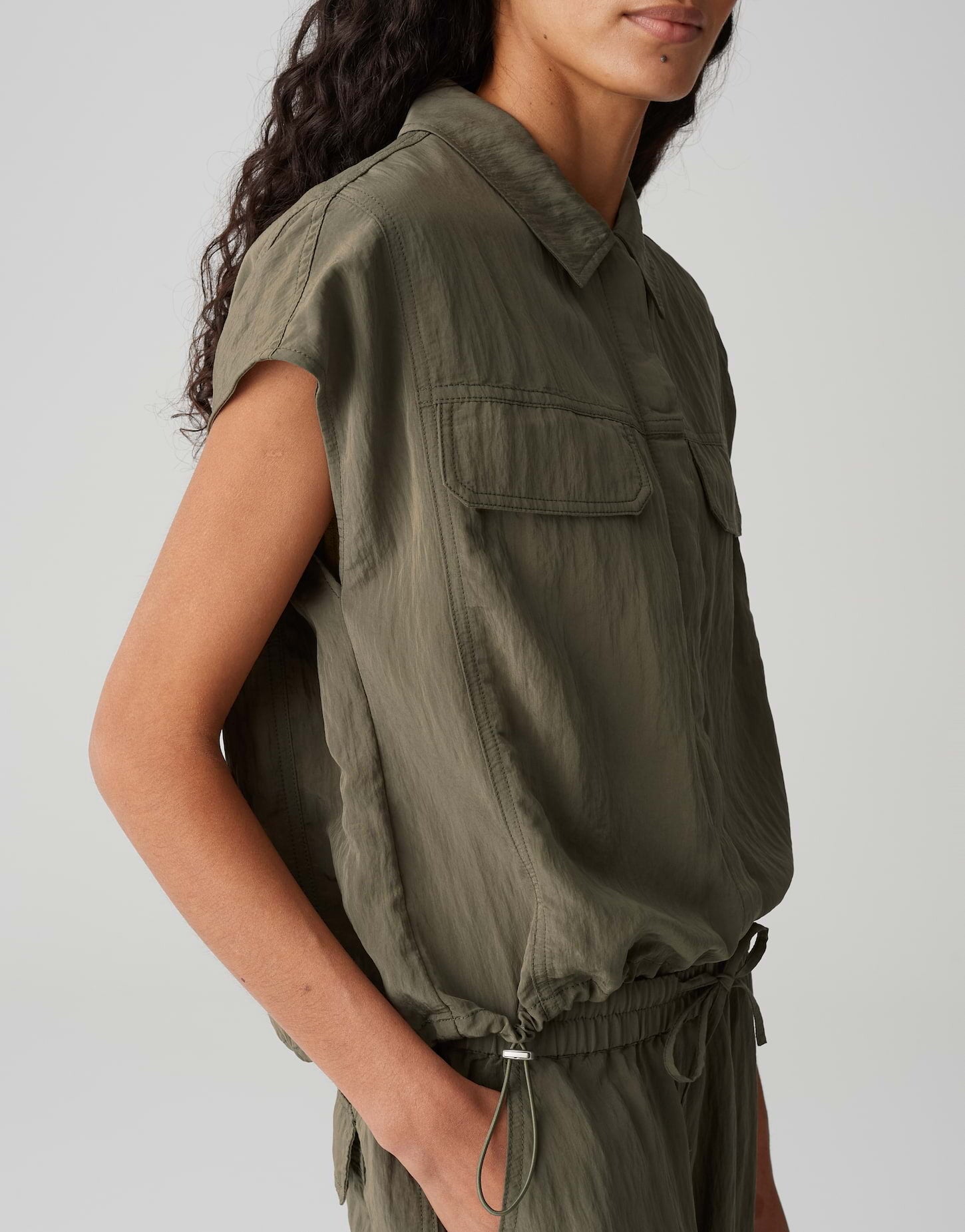 OPUS BLOUSE FROPI OLIVE LEAF