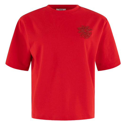 ANNA T-SHIRT BOXY RED SOLID