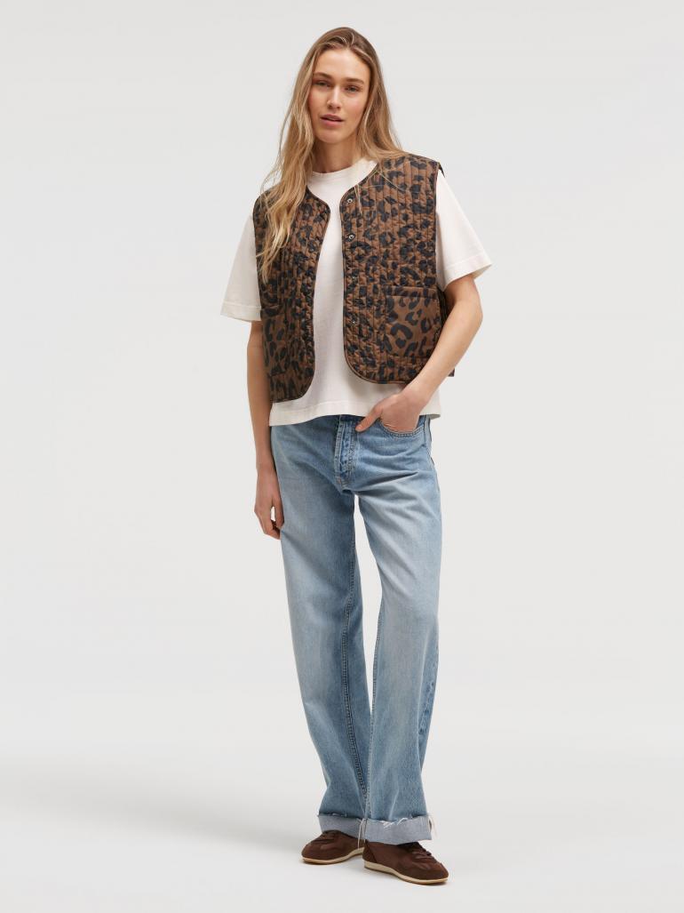 SENSES THE LABEL GILET MET PRINT LEO BROWN