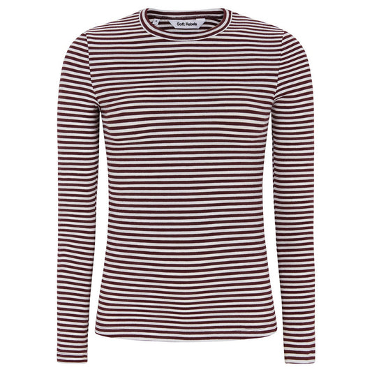 SOFT REBELS LONGSLEEVE FENJA STRIPE VINYARD WINE