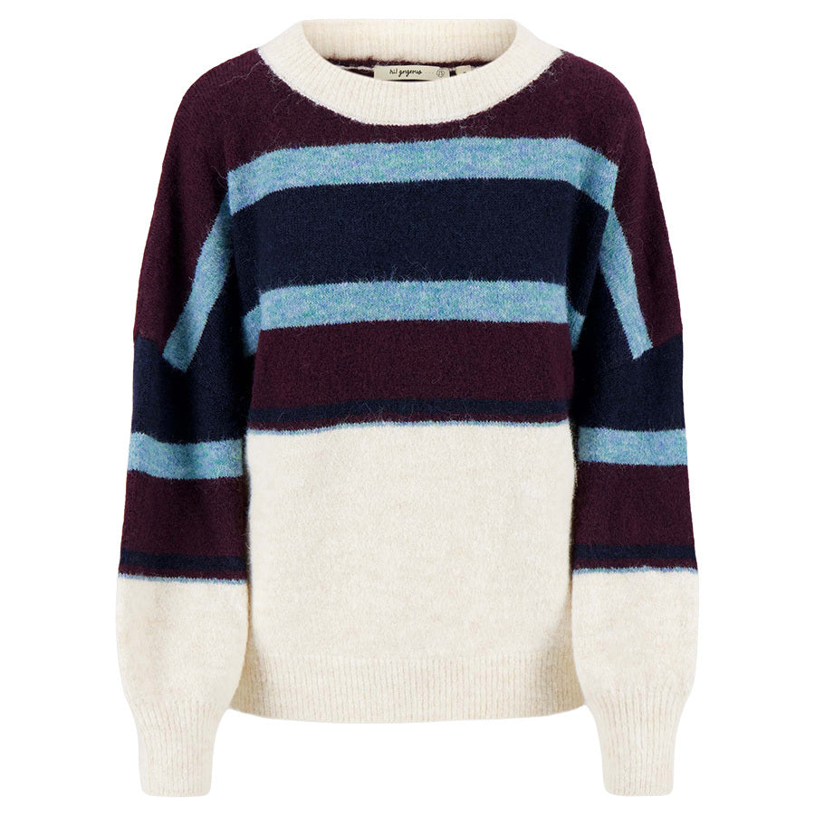 ZUSSS TRUI COLOURBLOCK DARK NAVY/OCEAN BLUE/BURGUNDY