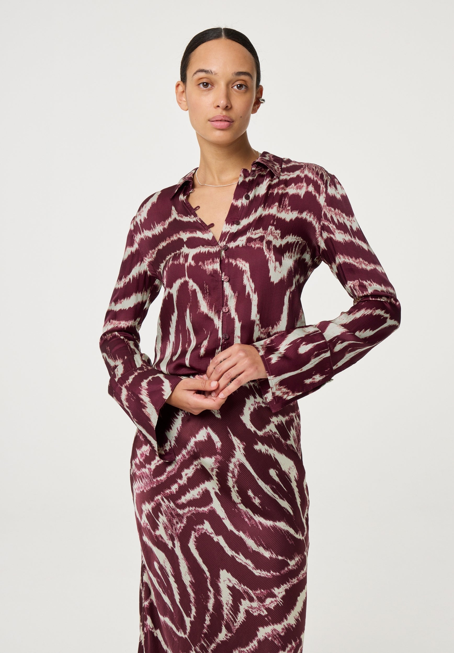 FABIENNE CHAPOT BLOUSE KAIA DEEP BURGUNDY/CREAM