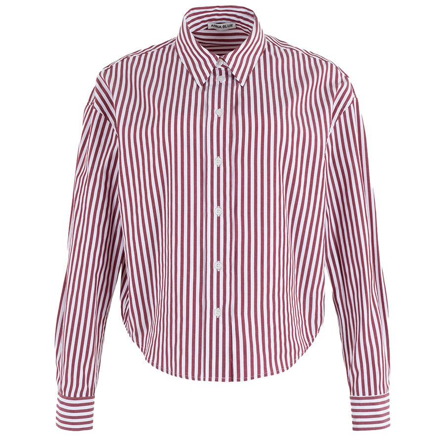 ANNA BLUE BLOUSE SAM BORDEAUX STRIPE