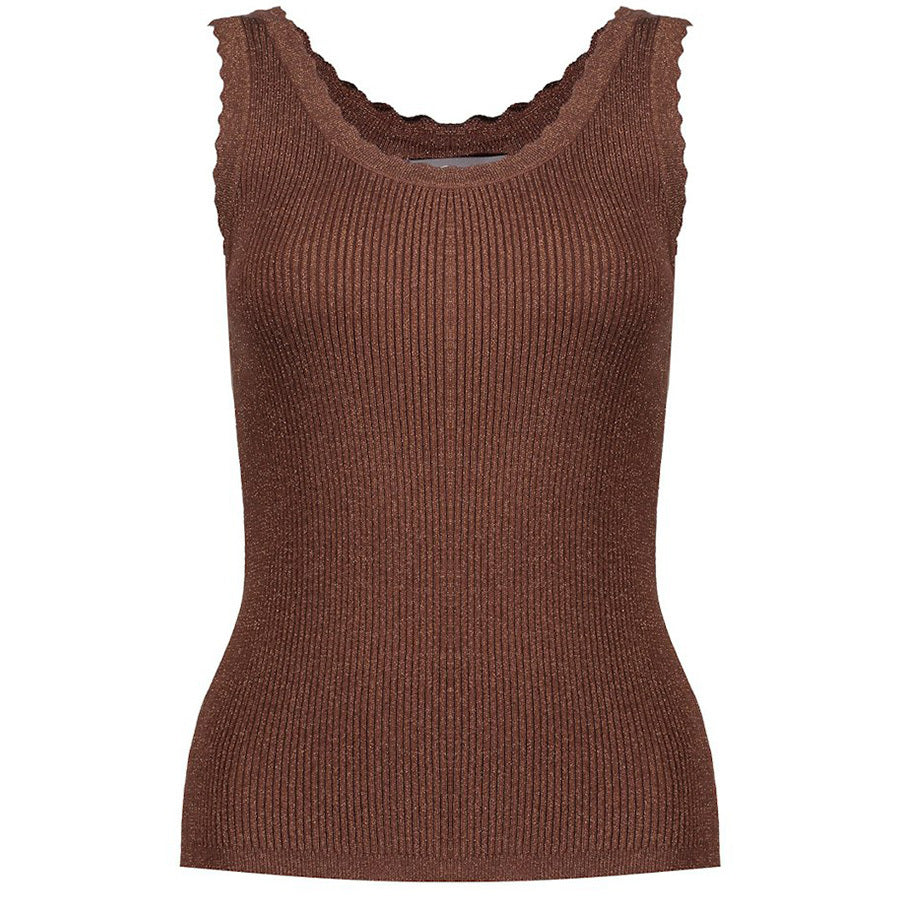 GEISHA TOP LUREX DARK BROWN