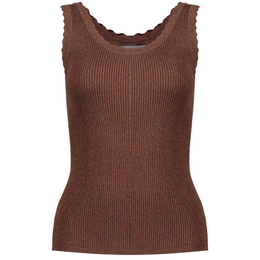 GEISHA TOP LUREX DARK BROWN