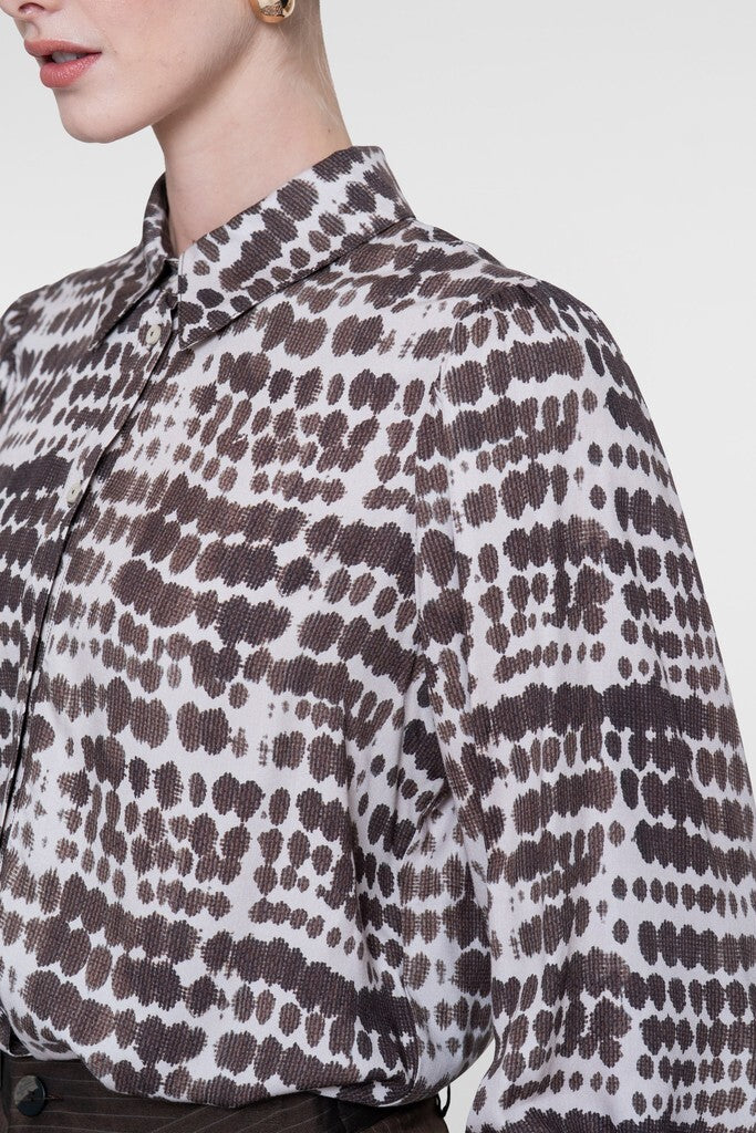 GEISHA BLOUSE BROWN/SAND