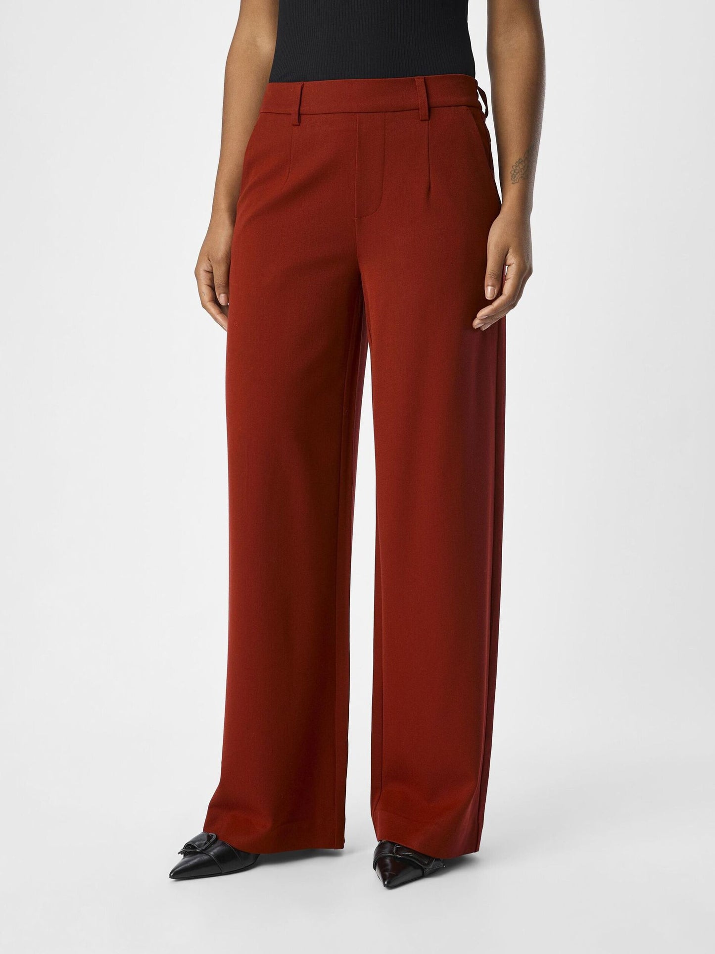 OBJECT BROEK LISA WIDE CABERNET/COL
