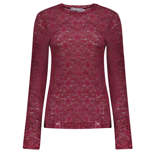 GEISHA LACE TOP BURGUNDY