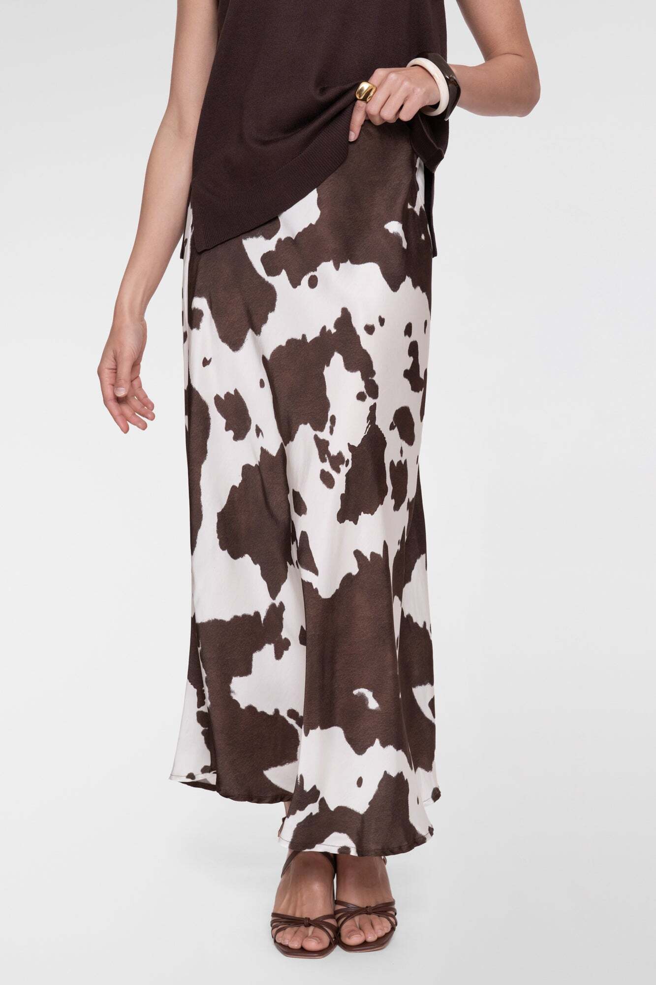 GEISHA ROK COW OFF-WHITE/BROWN
