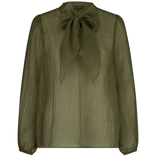 TRAMONTANA TOP BOW DETAILED MOSS GREEN