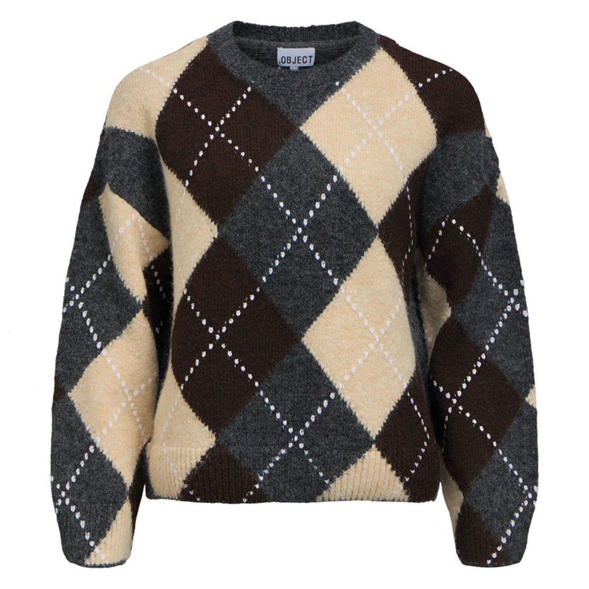 OBJECT TRUI BRENDA MEDIUM GREY MELANGE/SEAL BROWN