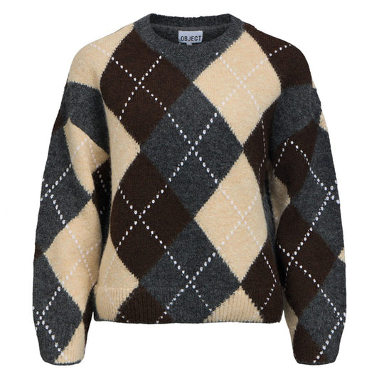 OBJECT TRUI BRENDA MEDIUM GREY MELANGE/SEAL BROWN