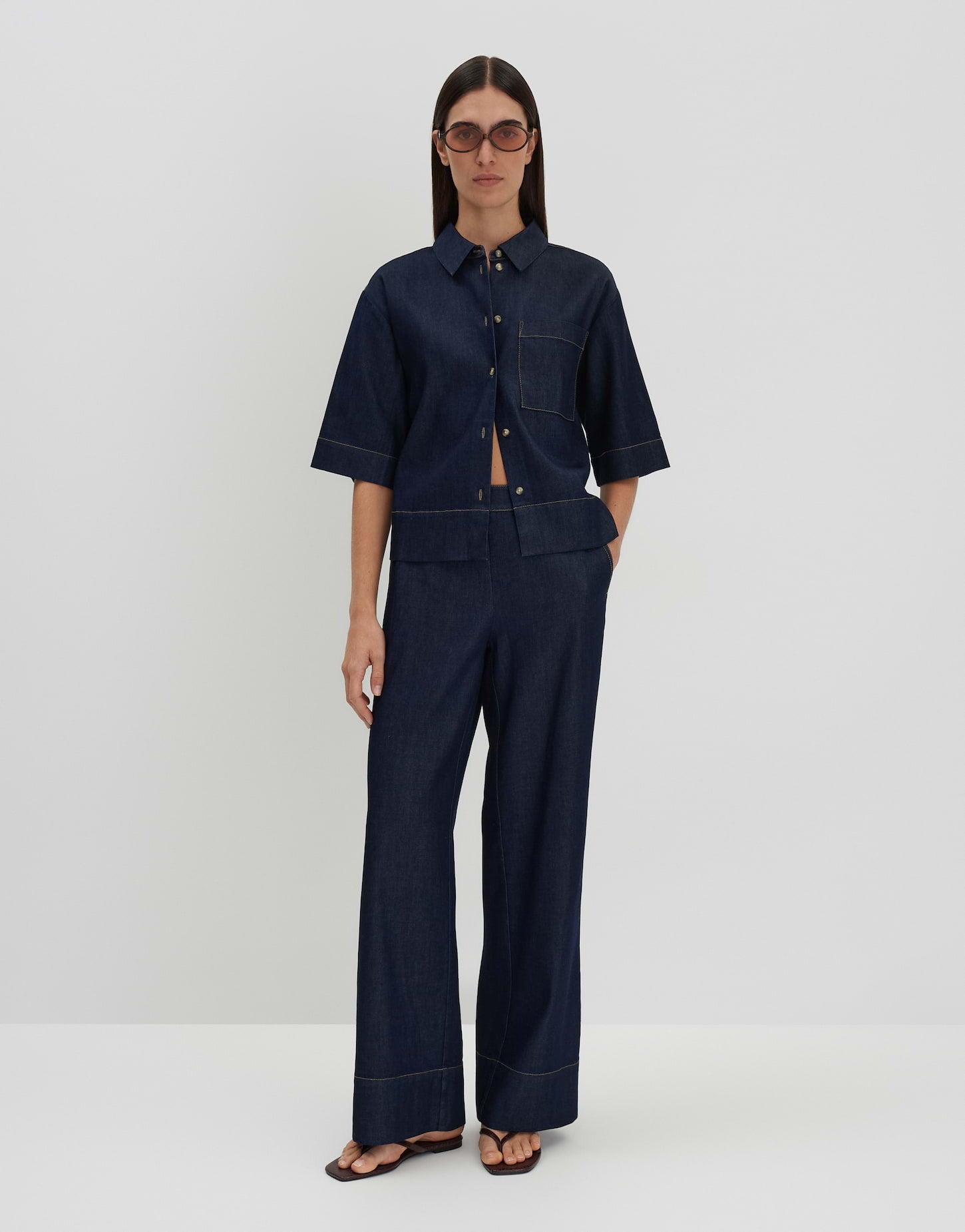 SOMEDAY BLOUSE ZONNA RINSED DARK BLUE