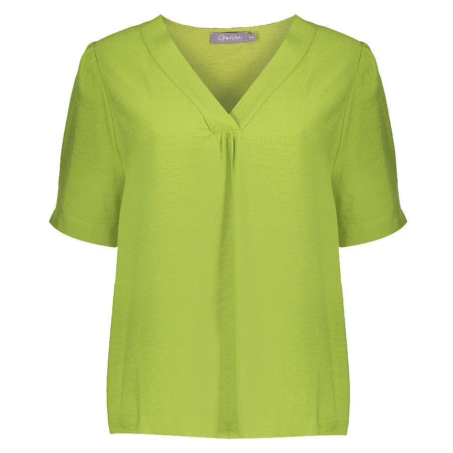 GEISHA TOP V-HALS LIGHT GREEN