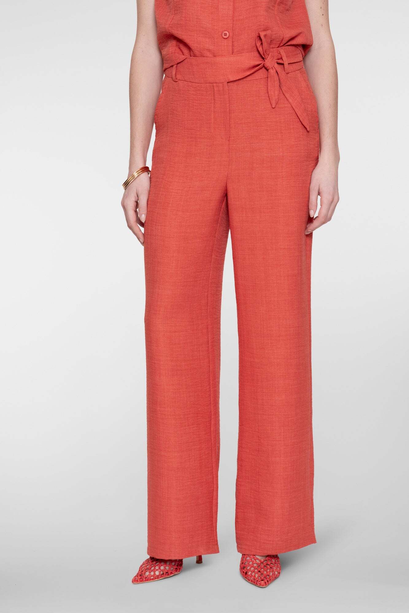GEISHA BROEK LINNENLOOK BURNED ORANGE