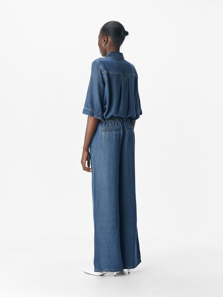 OBJECT BROEK FRAME DARK BLUE DENIM/RINSE WASH