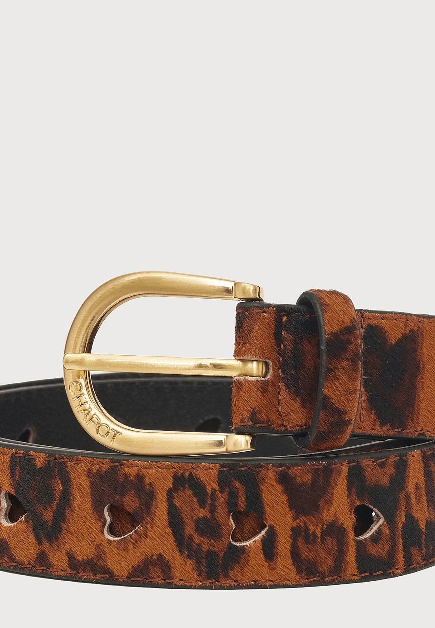 FABIENNE CHAPOT RIEM HAIRY BELT BURNT SUGAR/BLACK