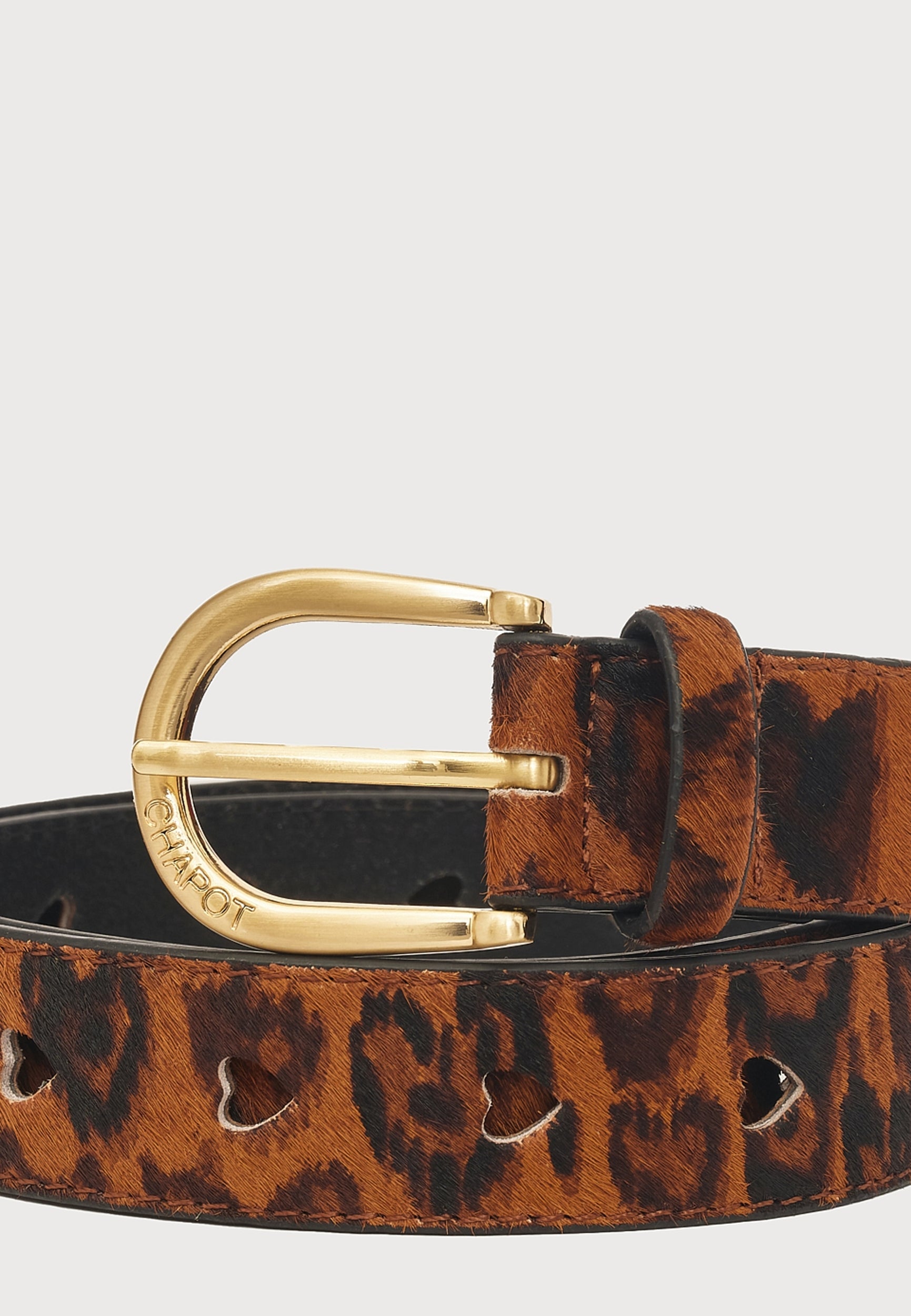 FABIENNE CHAPOT RIEM HAIRY BELT BURNT SUGAR/BLACK