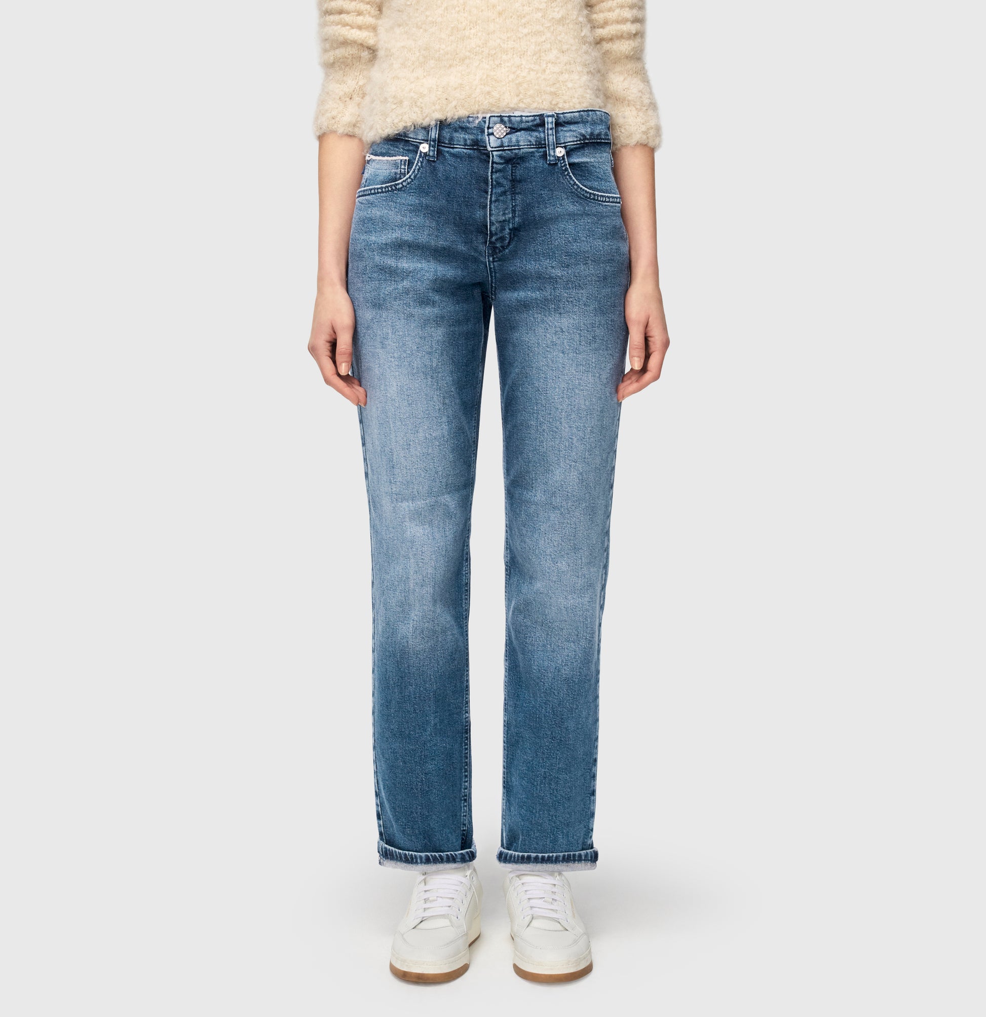 MAC JEANS STRAIGHT MID RANDOM BLUE