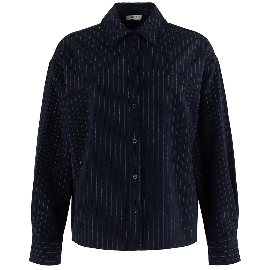 ANNA BLOUSE KRIJTSTREEP INKT BLUE STRIPE