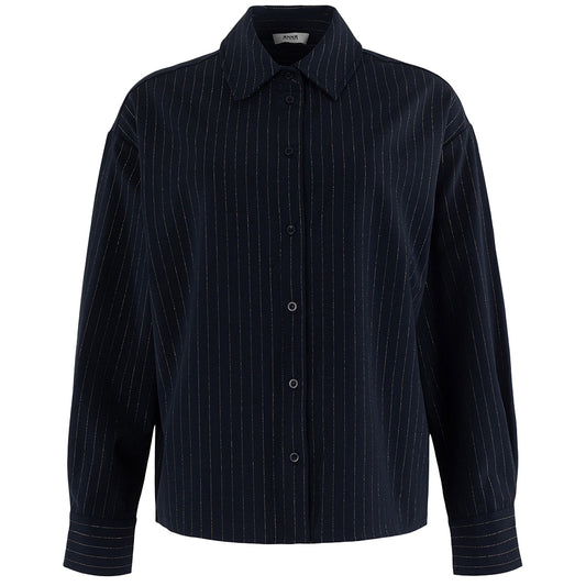 ANNA BLOUSE KRIJTSTREEP INKT BLUE STRIPE
