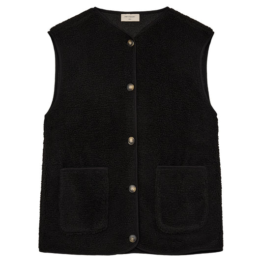 FREEQUENT BODYWARMER TEDDY BLACK