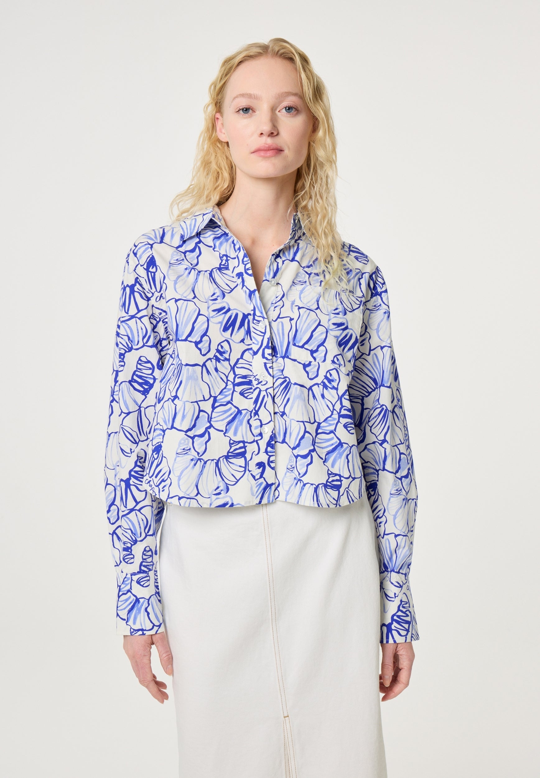FABIENNE CHAPOT BLOUSE HAIDY COSY WHITE/COBALT