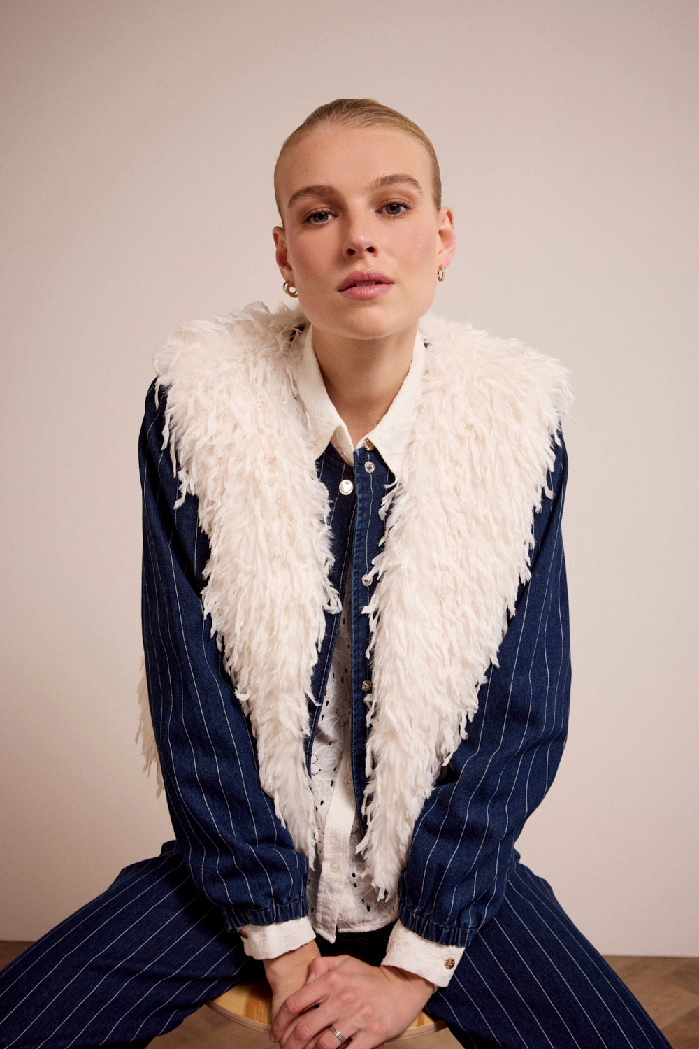 TRAMONTANA JASJE PINSTRIPE DARK BLUE DENIM